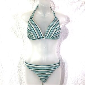 Kayak striped bikini size 10 medium swimsuit swim